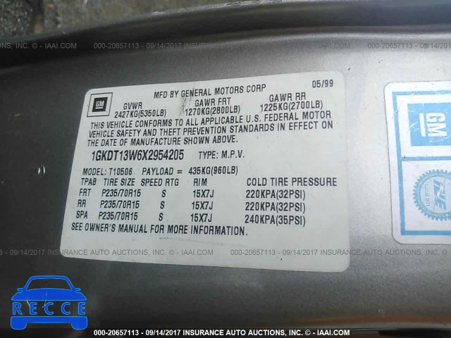 1999 GMC Envoy 1GKDT13W6X2954205 image 8