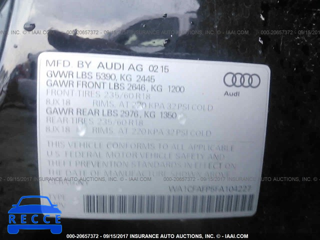 2015 Audi Q5 PREMIUM WA1CFAFP5FA104227 зображення 8