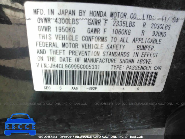 2005 Acura TSX JH4CL96995C005331 image 8