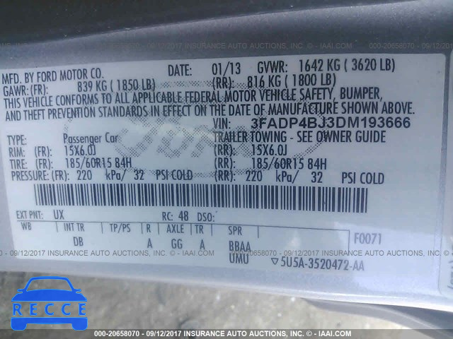 2013 Ford Fiesta 3FADP4BJ3DM193666 image 8