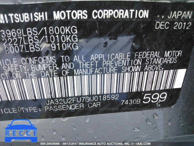 2013 Mitsubishi Lancer ES/ES SPORT JA32U2FU7DU018592 image 8