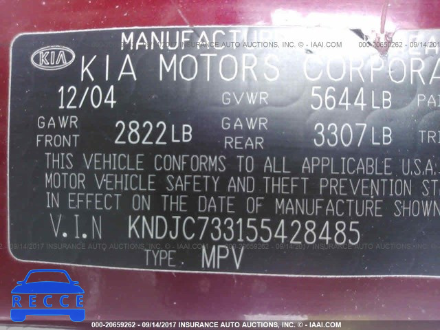 2005 KIA Sorento EX/LX KNDJC733155428485 Bild 8