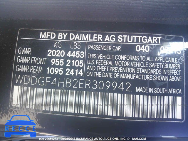 2014 Mercedes-benz C WDDGF4HB2ER309942 image 8