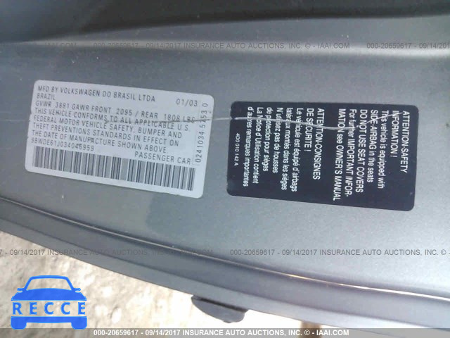 2003 Volkswagen GTI 9BWDE61J034046959 зображення 8