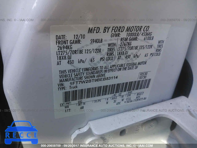 2011 Ford F250 SUPER DUTY 1FT7W2BT9BEB83114 image 8