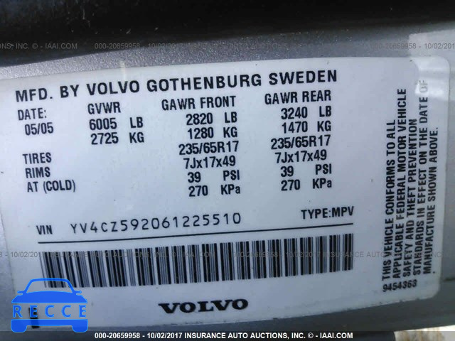 2006 Volvo XC90 YV4CZ592061225510 зображення 8