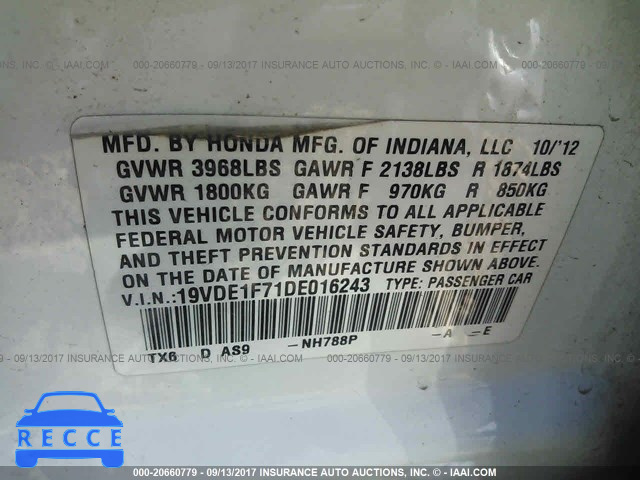 2013 Acura ILX 20 TECH 19VDE1F71DE016243 image 8