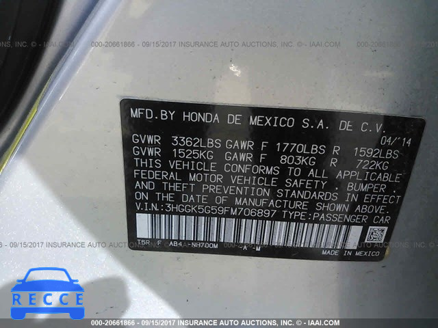 2015 Honda FIT LX 3HGGK5G59FM706897 зображення 8