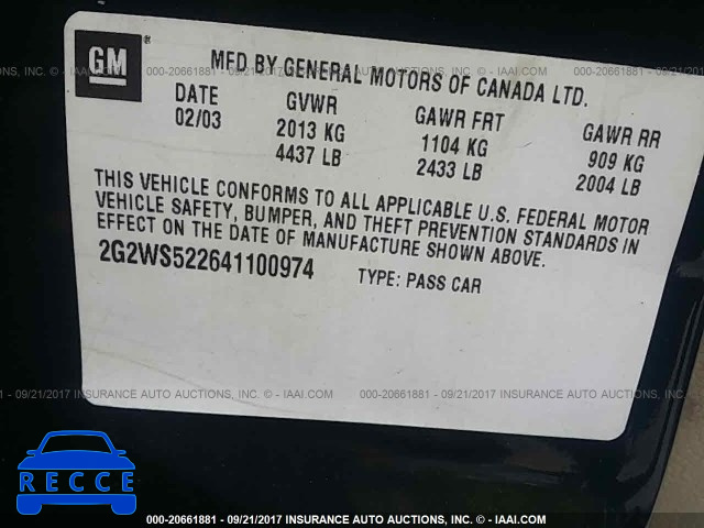 2004 PONTIAC GRAND PRIX 2G2WS522641100974 image 8