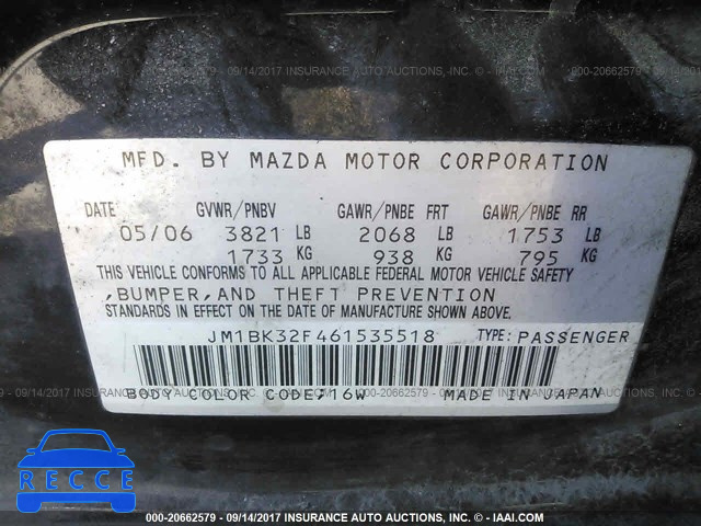 2006 Mazda 3 JM1BK32F461535518 image 8