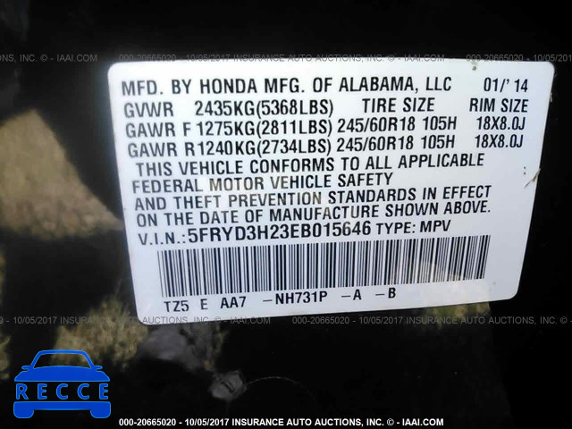 2014 Acura MDX 5FRYD3H23EB015646 Bild 8