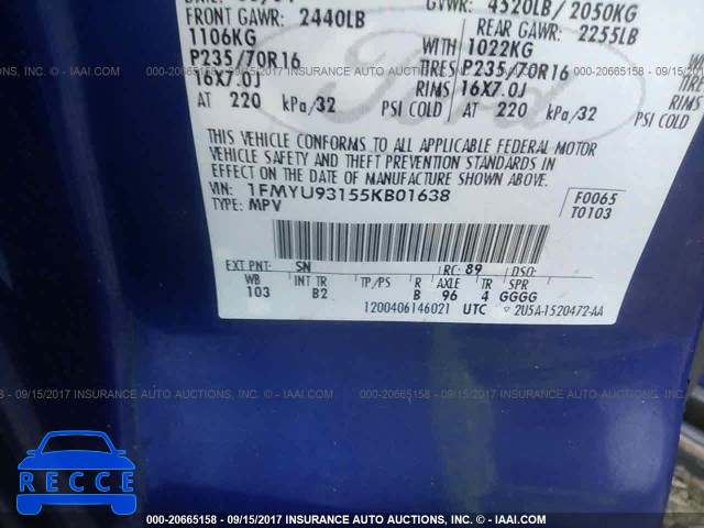 2005 Ford Escape 1FMYU93155KB01638 image 8