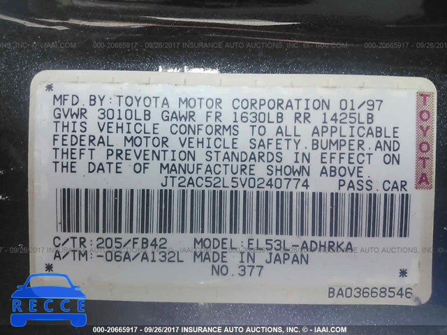 1997 Toyota Tercel CE JT2AC52L5V0240774 image 8