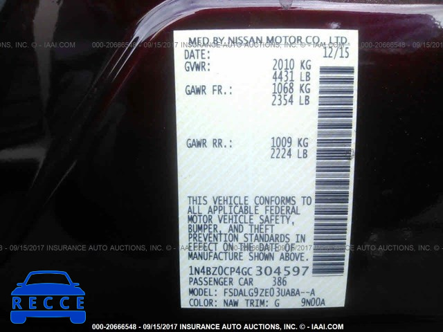 2016 Nissan Leaf 1N4BZ0CP4GC304597 зображення 8