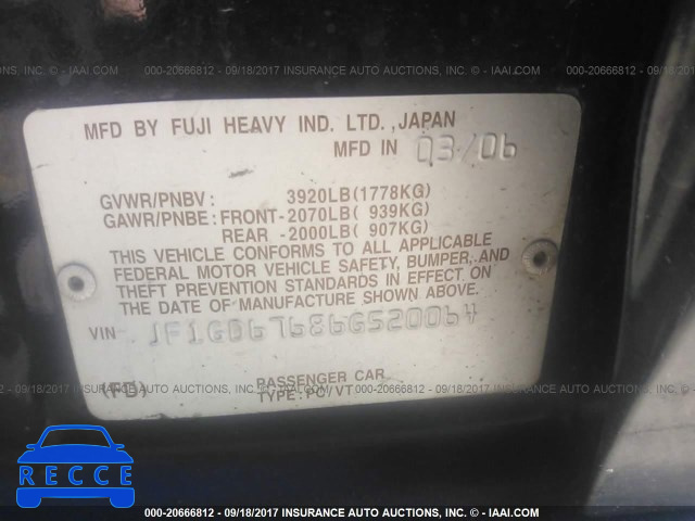 2006 Subaru Impreza JF1GD67686G520064 image 8