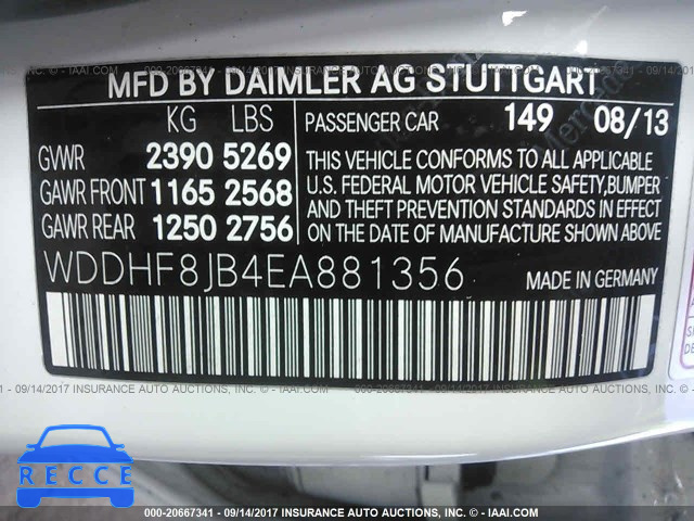 2014 Mercedes-benz E 350 4MATIC WDDHF8JB4EA881356 image 8