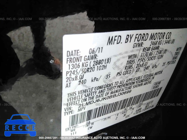 2011 Lincoln MKX 2LMDJ6JK0BBJ30699 Bild 8