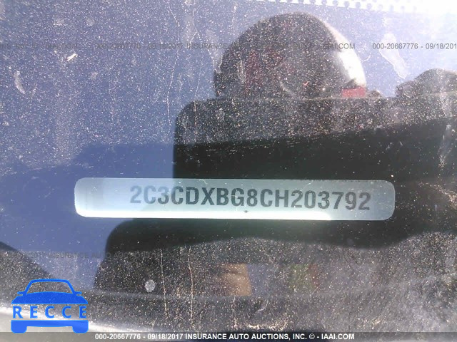 2012 Dodge Charger 2C3CDXBG8CH203792 зображення 8
