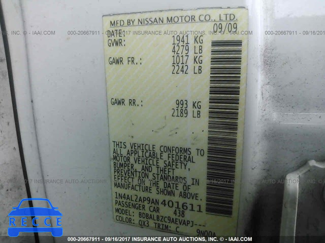 2010 Nissan Altima 1N4AL2AP9AN401611 image 8