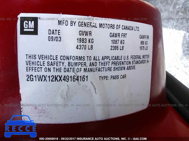 2004 Chevrolet Monte Carlo SS 2G1WX12KX49164161 image 8