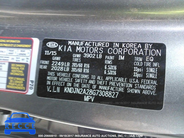 2016 KIA Soul KNDJN2A28G7308827 image 8