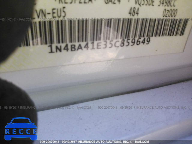 2005 Nissan Maxima 1N4BA41E35C859649 Bild 8