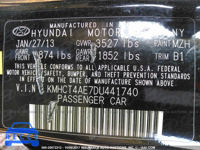 2013 Hyundai Accent KMHCT4AE7DU441740 image 8