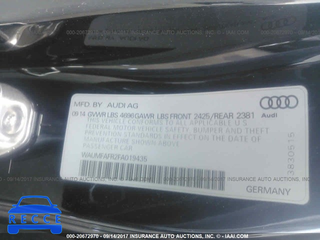 2015 Audi A5 PREMIUM PLUS WAUMFAFR2FA019435 зображення 8