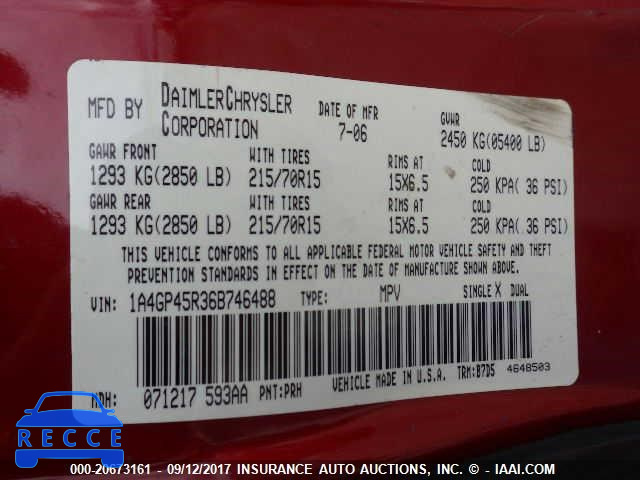 2006 Chrysler Town and Country 1A4GP45R36B746488 image 8