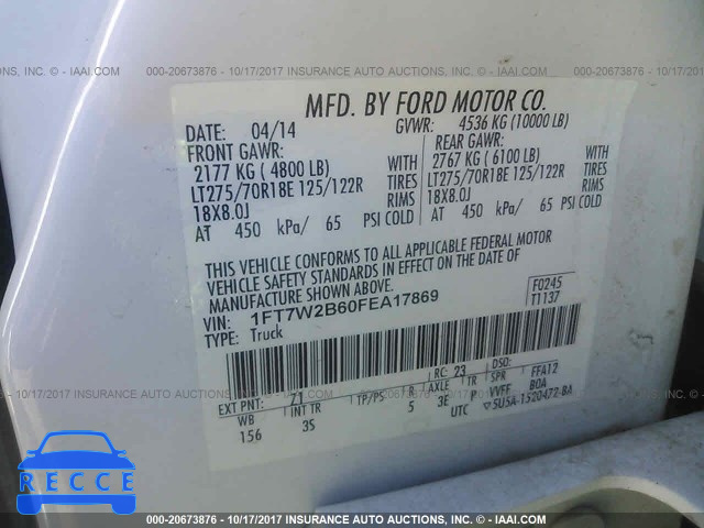 2015 Ford F250 SUPER DUTY 1FT7W2B60FEA17869 зображення 8