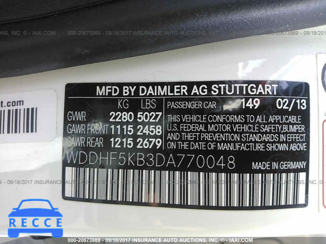 2013 Mercedes-benz E 350 WDDHF5KB3DA770048 image 8