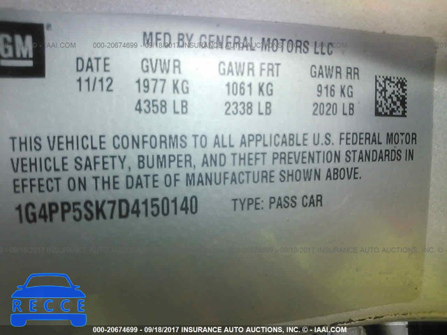 2013 Buick Verano 1G4PP5SK7D4150140 image 8