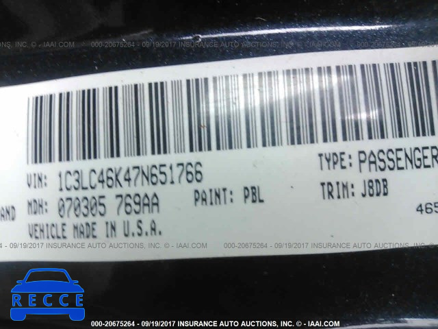 2007 Chrysler Sebring 1C3LC46K47N651766 Bild 8