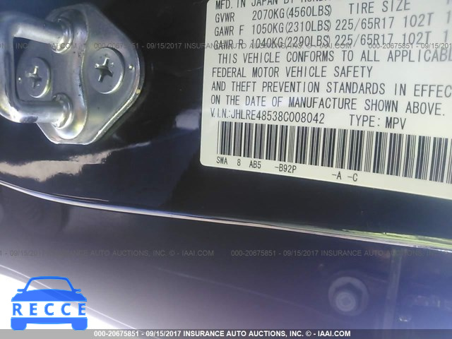 2008 Honda CR-V JHLRE48538C008042 Bild 8