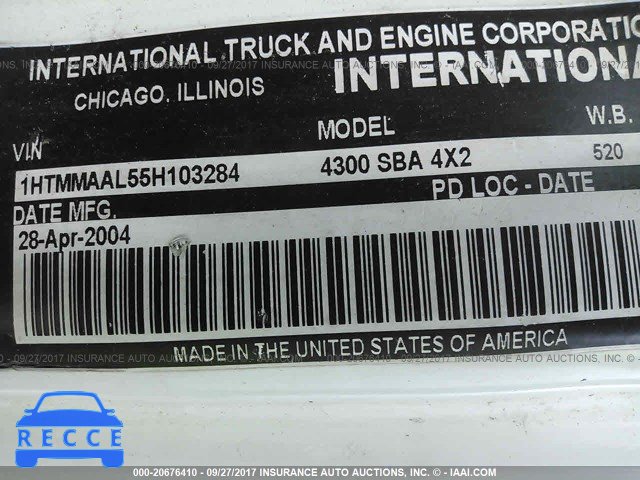2005 INTERNATIONAL 4000 1HTMMAAL55H103284 image 9