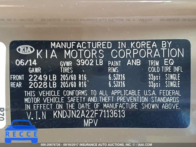 2015 KIA Soul KNDJN2A22F7113613 image 8