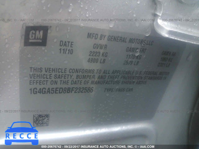 2011 Buick Lacrosse CX 1G4GA5ED8BF232586 image 8