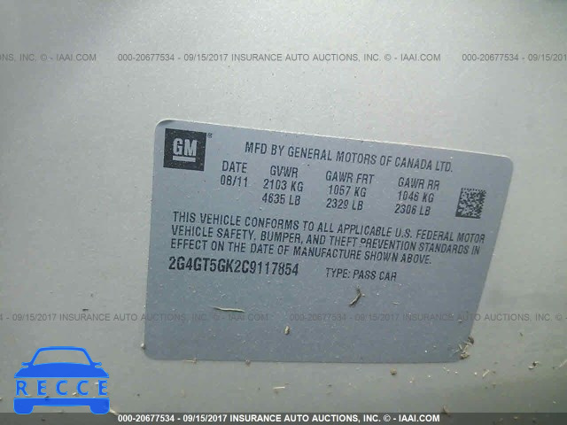 2012 Buick Regal PREMIUM 2G4GT5GK2C9117854 image 8