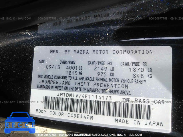2014 Mazda 3 TOURING JM1BM1V74E1114173 зображення 8
