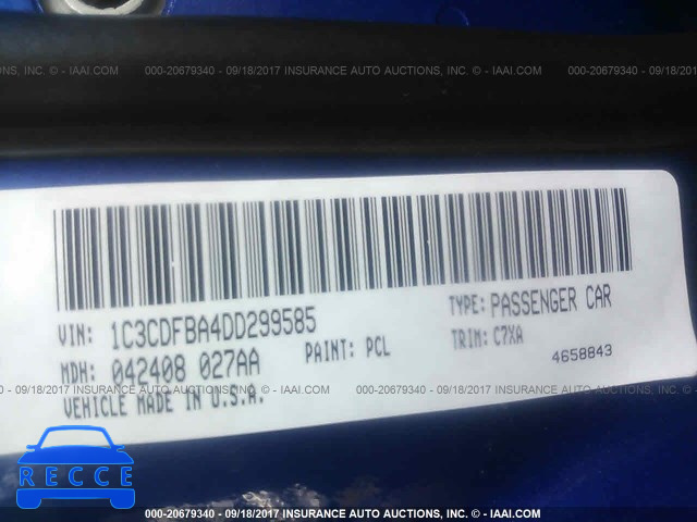 2013 Dodge Dart 1C3CDFBA4DD299585 зображення 8