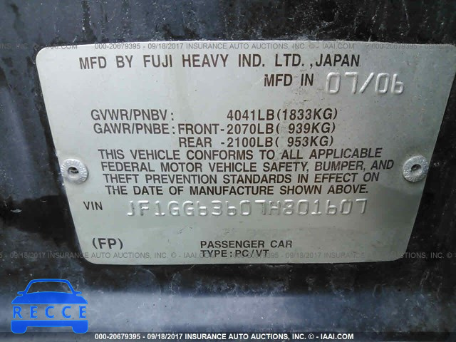 2007 Subaru Impreza JF1GG63607H801607 image 8