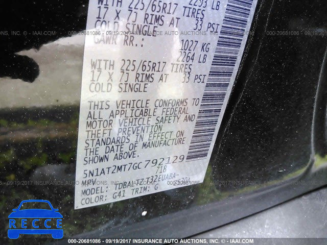 2016 Nissan Rogue 5N1AT2MT7GC792129 image 8