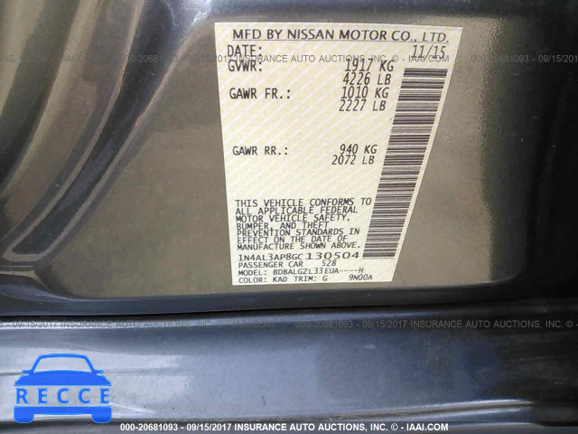 2016 Nissan Altima 1N4AL3AP8GC130504 image 8