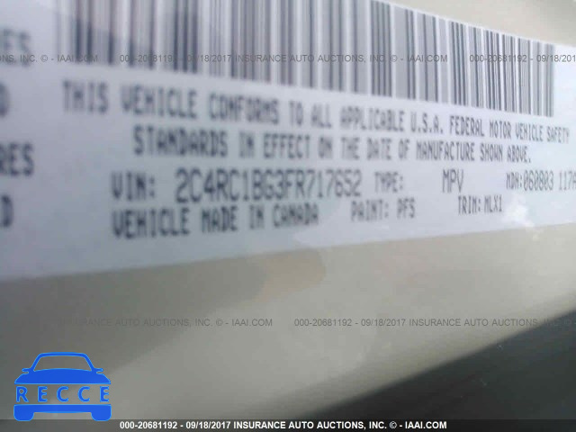 2015 CHRYSLER TOWN & COUNTRY TOURING 2C4RC1BG3FR717652 image 8
