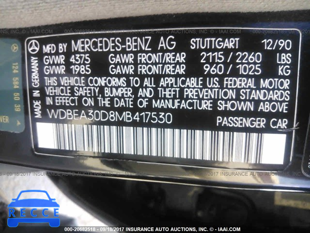1991 Mercedes-benz 300 WDBEA30D8MB417530 image 8