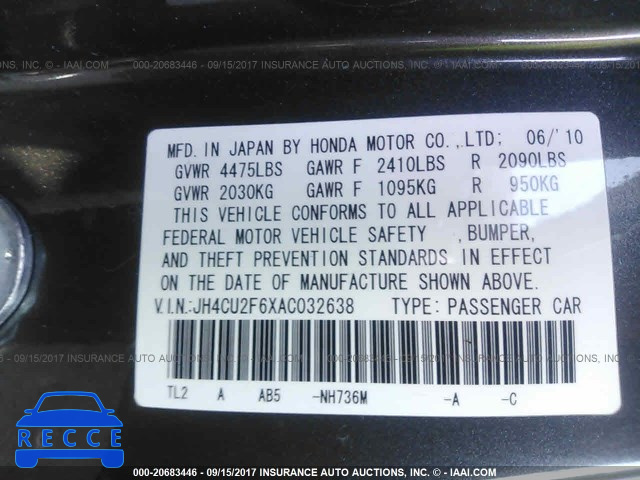2010 Acura TSX JH4CU2F6XAC032638 image 8
