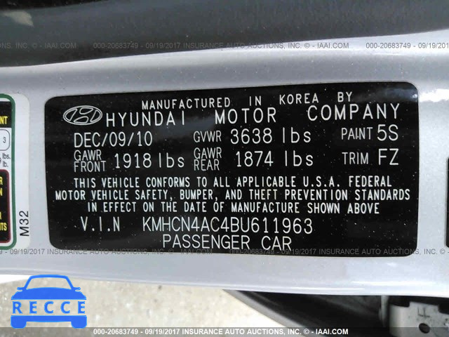 2011 Hyundai Accent GLS KMHCN4AC4BU611963 image 8
