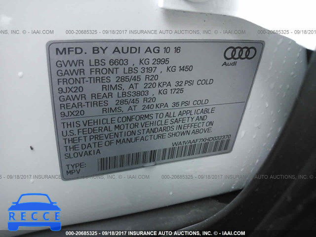 2017 Audi Q7 PRESTIGE WA1VAAF7XHD032370 зображення 8