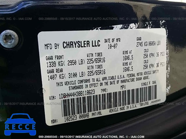 2008 Dodge Grand Caravan 1D8HN44H38B118623 image 8