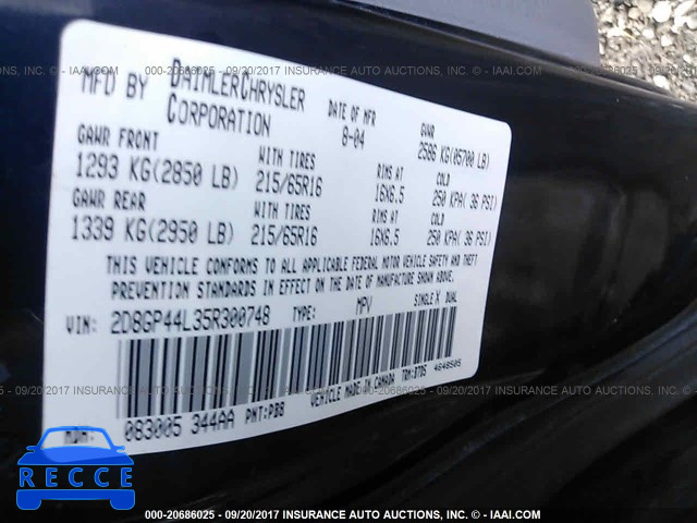 2005 Dodge Grand Caravan 2D8GP44L35R300748 image 8